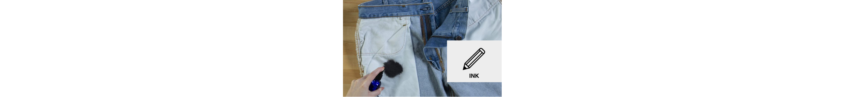 A pair of ink-stained jeans