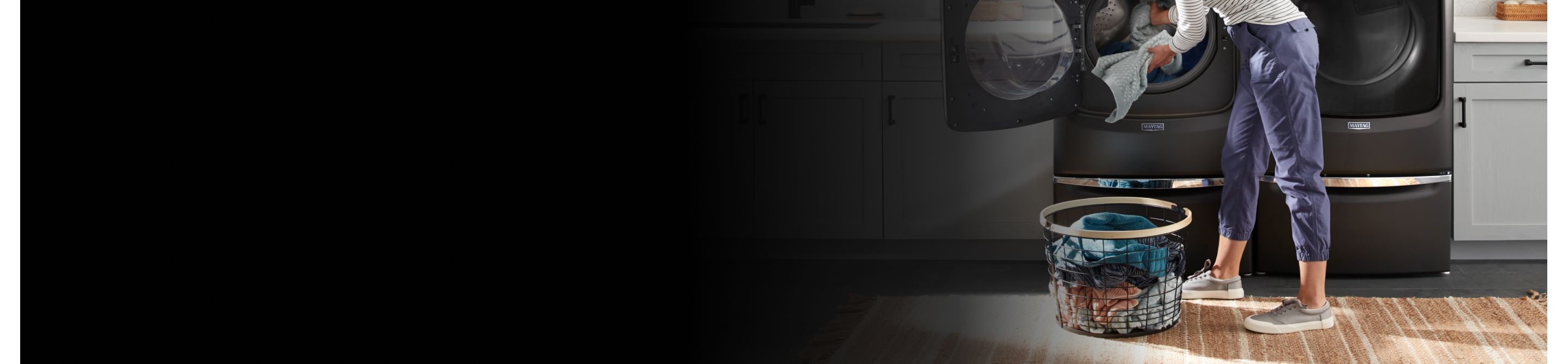 Unloading clothes from a dryer 