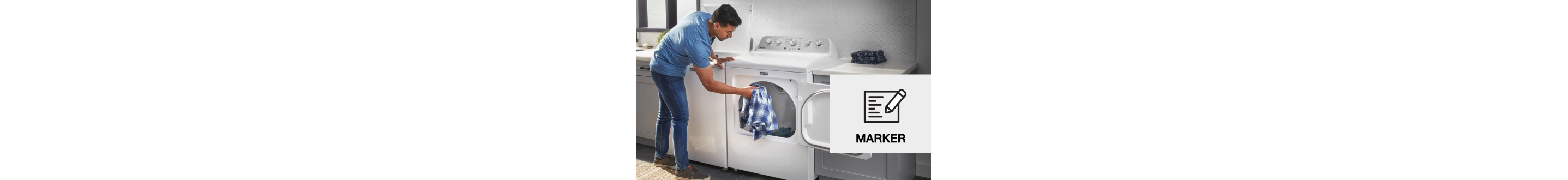 Person placing laundry in a dryer