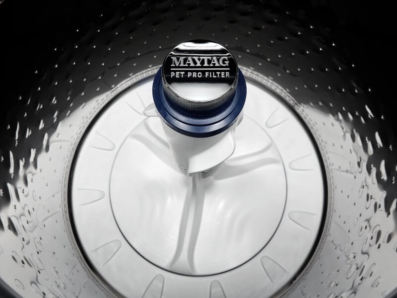 Maytag® washer drum with an agitator inside