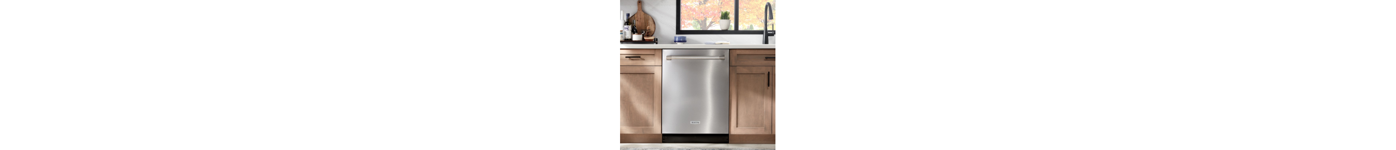 Maytag® dishwasher set in cabinetry