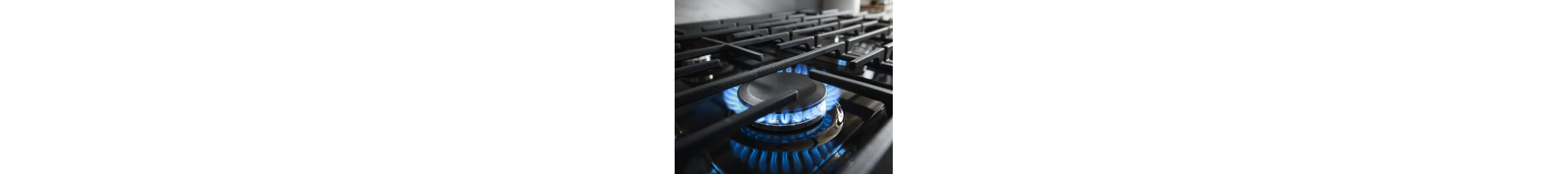 Gas burner ignited with blue flame