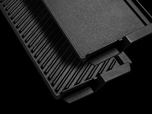 Griddles with a black background