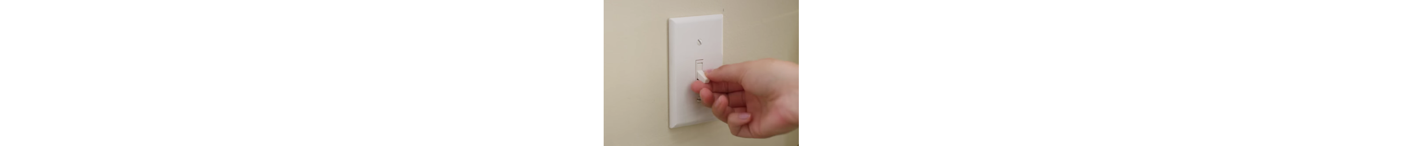 Person turning off a garbage disposal