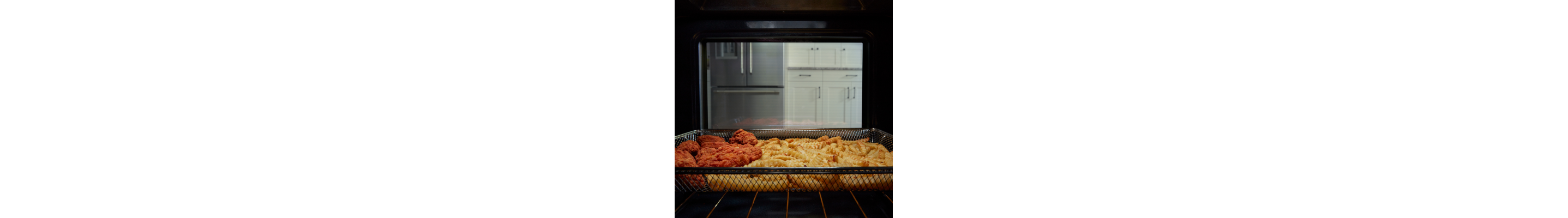 Food cooking in the oven