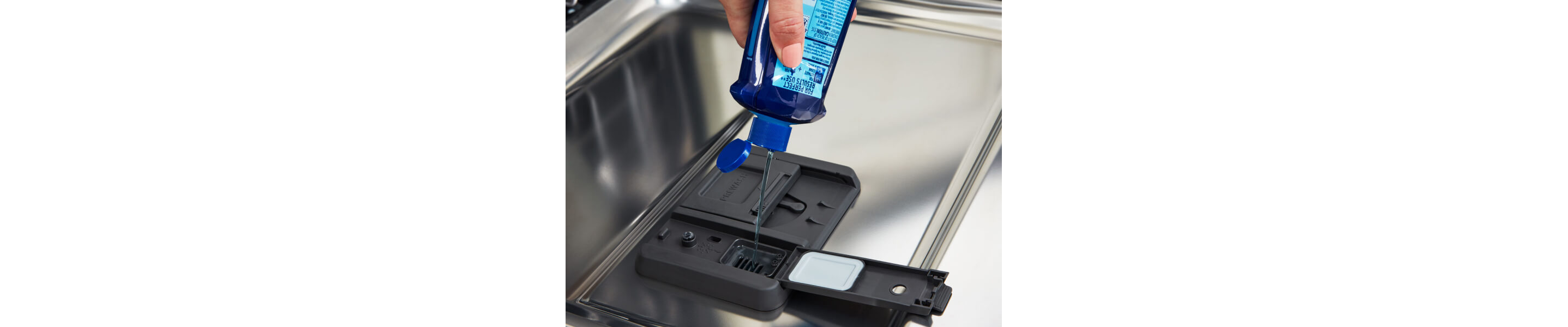 Adding rinse aid to a dishwasher 