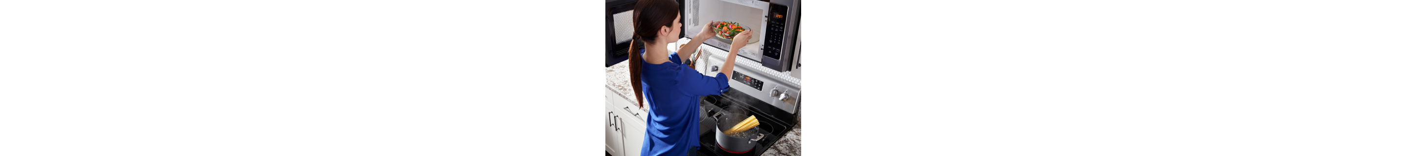 Placing a dish into a microwave