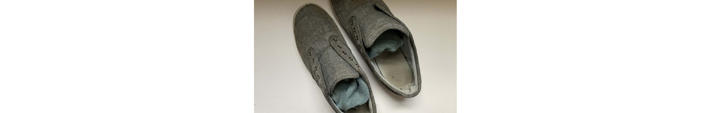 Shoes stuffed with rags