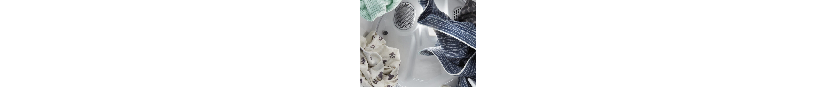 Laundry tumbling in the dryer