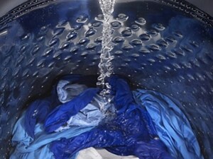 Water flowing into a washing machine