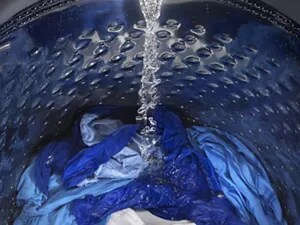 Water flowing into a washing machine