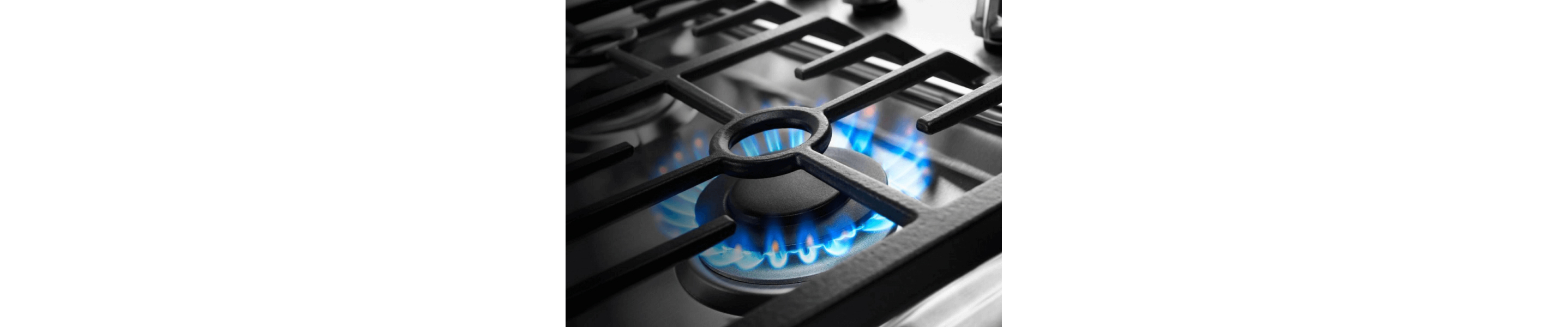 The gas cooktop of a Maytag® Gemini® stove