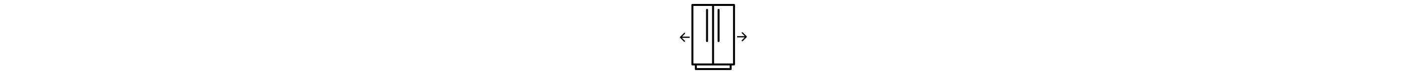 Side-by-side refrigerator with arrows icon