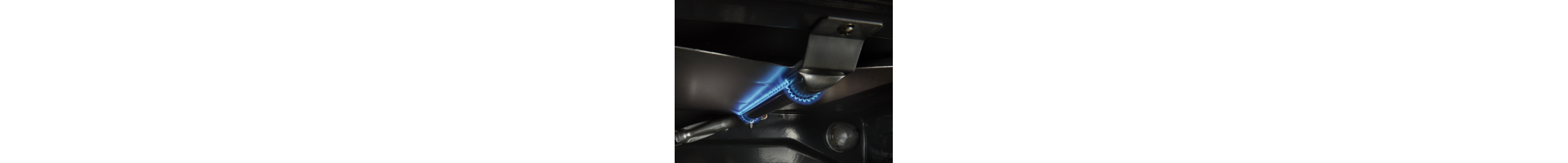 Gas heating element inside an oven