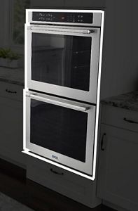 Highlighted double wall oven