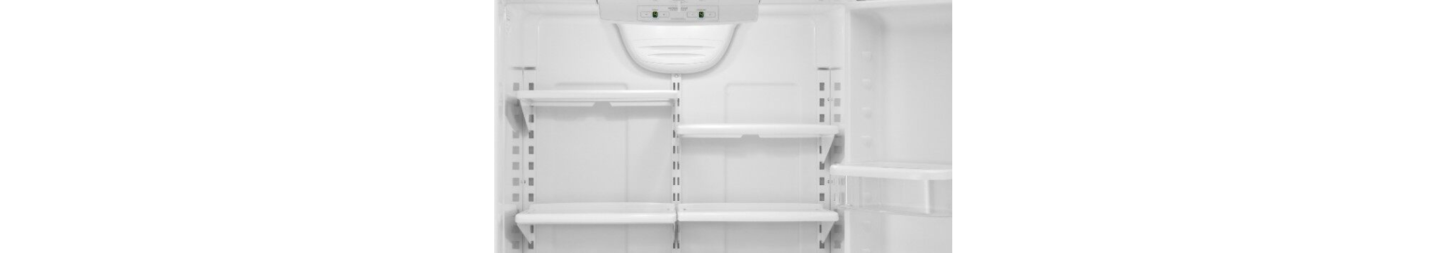 Empty refrigerator shelving