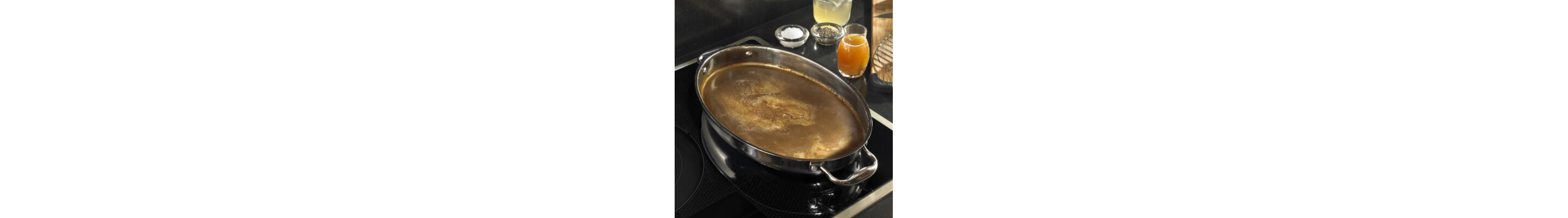 Liquids simmering on a stovetop