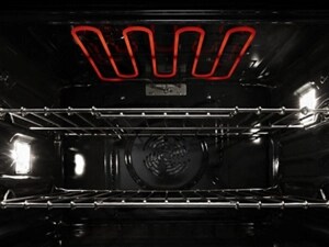 The inside of an oven
