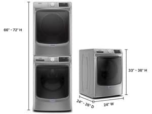 Height of a stackable hot sale washer and dryer