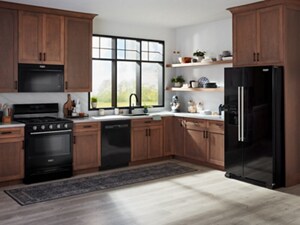 The inside of a kitchen with three Maytag® appliances