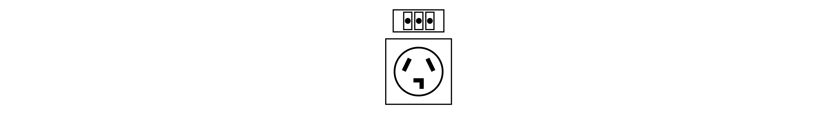 A 3-prong outlet diagram