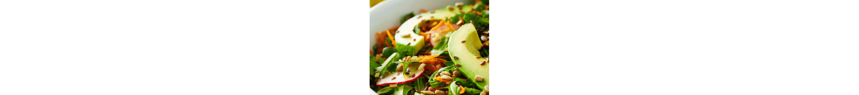 Sliced avocados on a salad