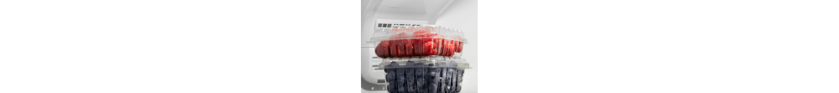 Berries inside a fridge