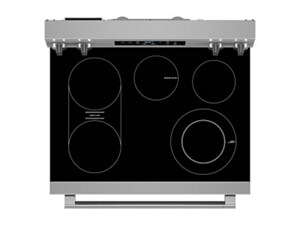 An overhead view of an electric stove