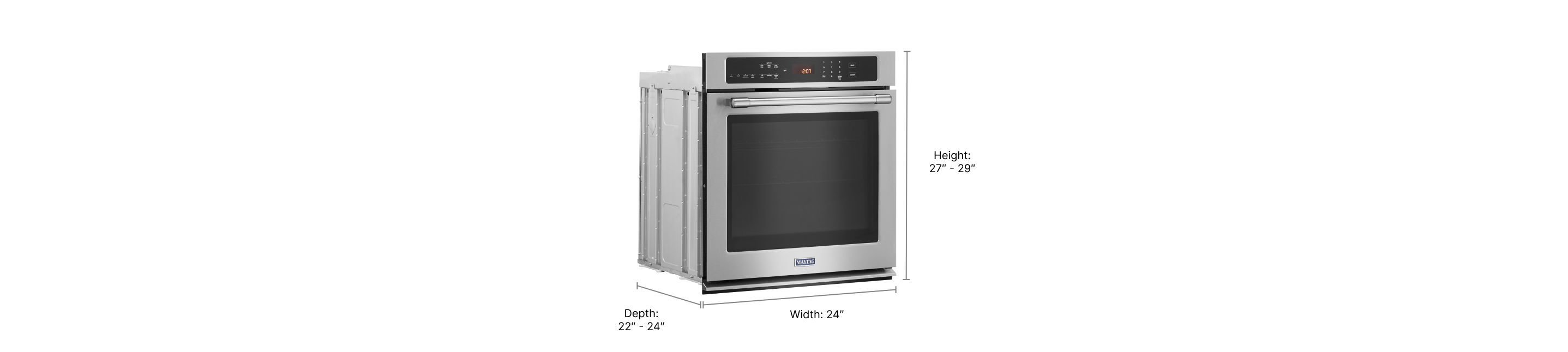 22 inch wide top electric wall oven