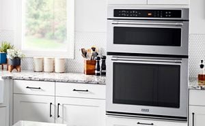 Double wall oven with small oven on sales top
