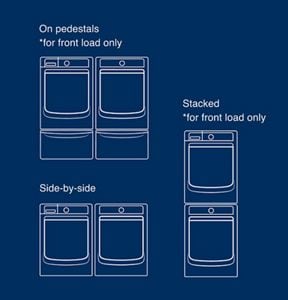 Standard washer dryer height hot sale