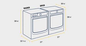 Depth of washing machine and dryer top