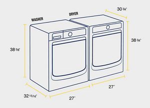Size of front load washer and dryer store