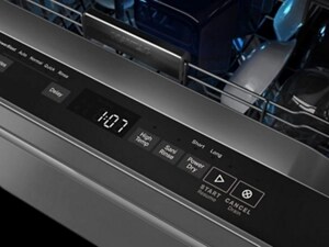 A closeup of a Maytag® fully-integrated dishwasher control panel