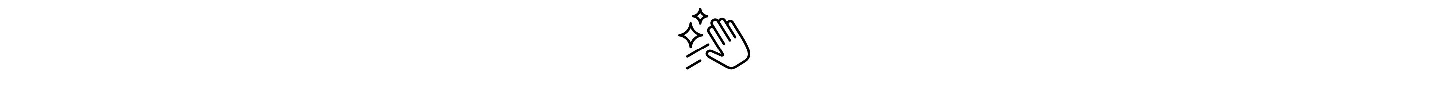 Sparkling and hand icon