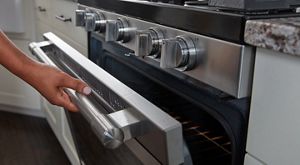 New kitchenaid oven smoking top