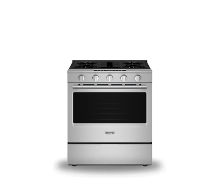 Maytag® slide-in gas range.