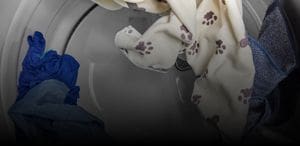 Clothes tumbling in a dryer