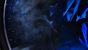 Air and moisture filtering through a washing machine.