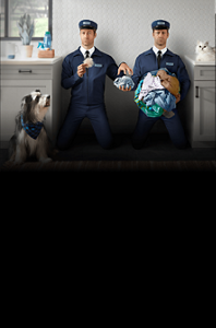 The Maytag® Man as a washer and dryer set