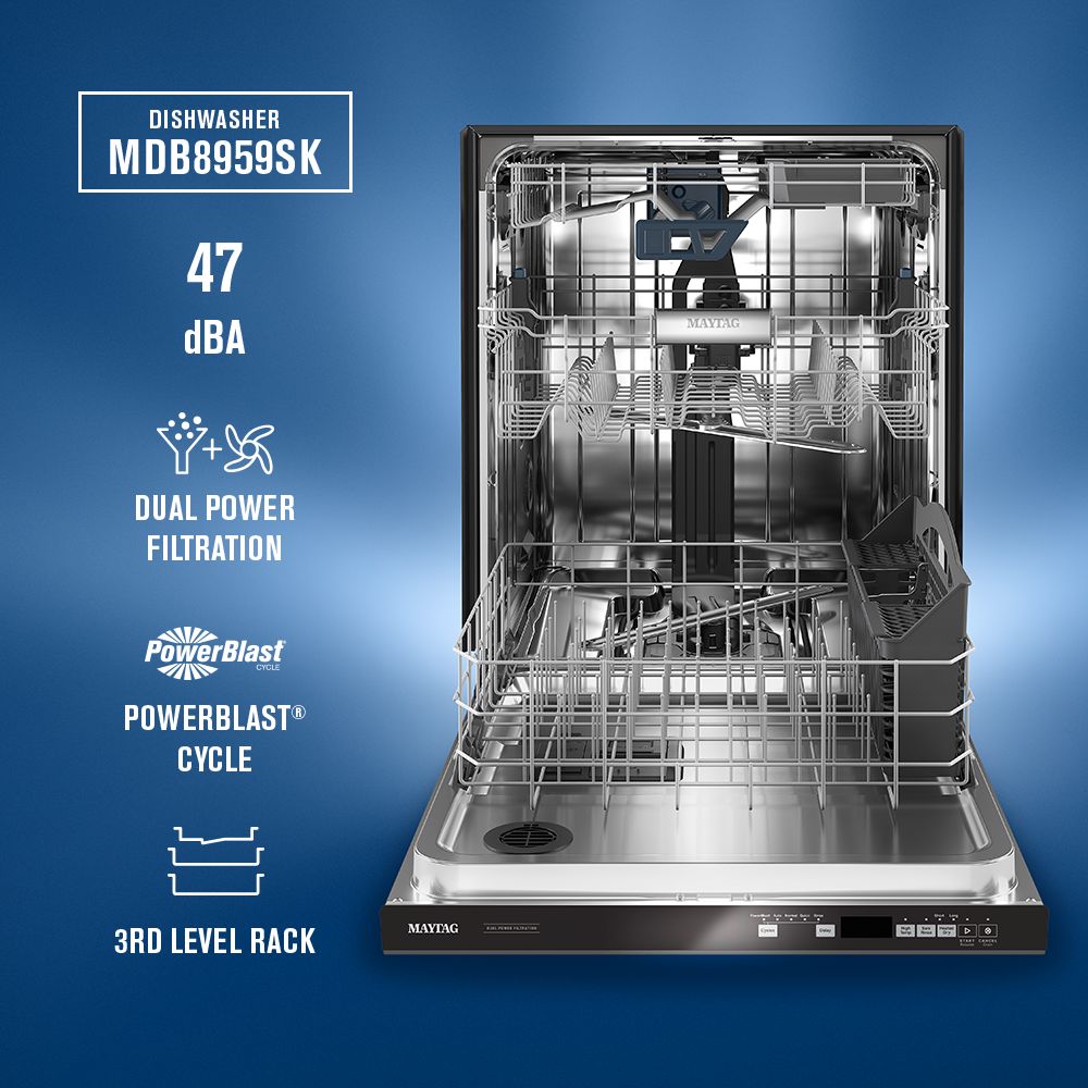 24” Top Control Dishwasher with Dual Power Filtration, PowerBlast